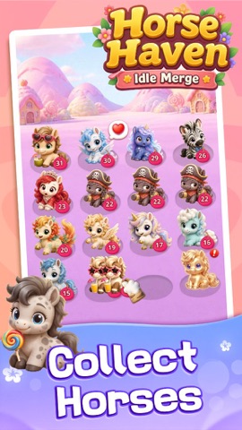 Candy mountain board with collectible ponies